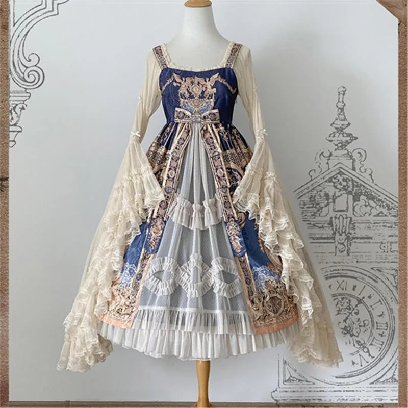 AIERTU  -  Mesh Blouses Flare Sleeve Spring Autumn Japanese Style Lolita Girls Women Shirts Solid Ruffles Vintage Thin Elegant Blusas Aiertu