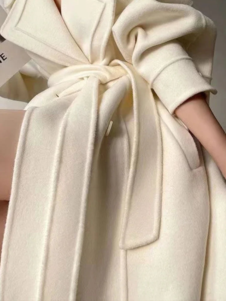 Aiertu Fashion New Women Elegant Casual Woolen Coat Vintage Loose Solid Chic Fall Winter Outerwear Overcoat Female Clothes Warm Cloak Aiertu