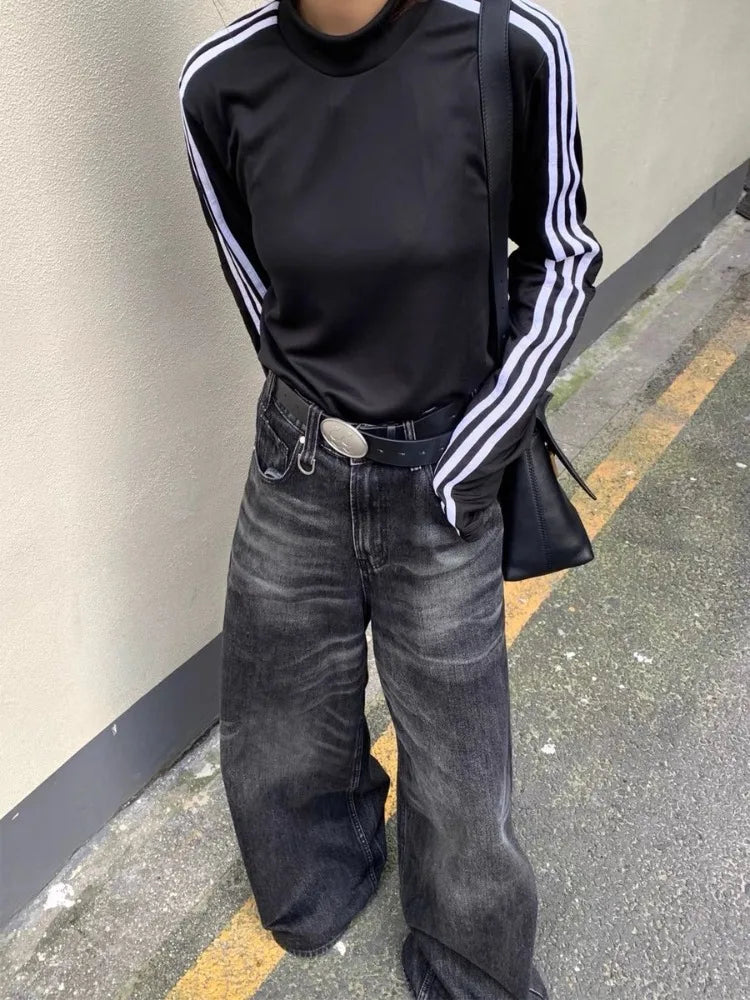 Aiertu Grunge Y2k Black Jeans Women Baggy Vintage Oversized High Waist Denim Trousers Wide Leg  Korean Streetwear Female Retro Aiertu