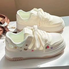 Aiertu Cute Cartoon Designer Sneakers Women 2024 Summer Breathable Mesh Women's Vulcanized Shoes Casual Fashion Student Platform Shoes Aiertu