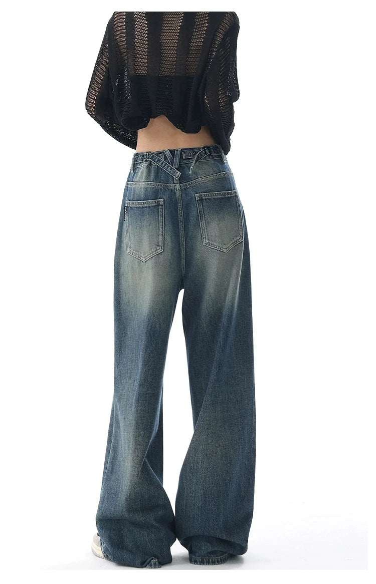 Aiertu Autumn Vintage Chicly Slim Button Female High Waisted Jeans American Basic Simple Casual Fashion S-XL Baggy Jeans Women Aiertu
