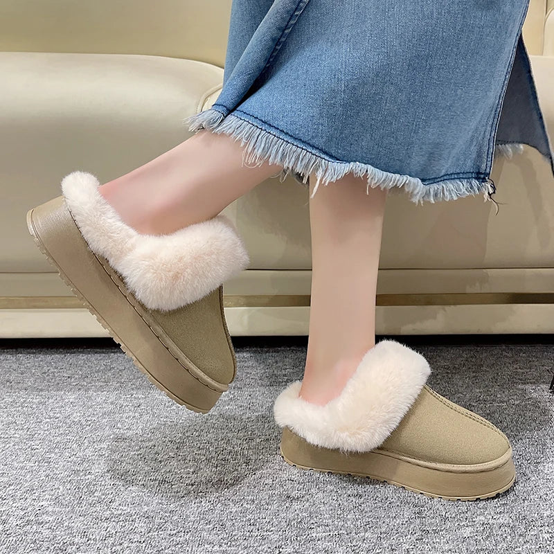 2024 Women's New  Boots Women Plus Velvet Warm Short Tube Women's Boots Korean Casual Snow Boots Students Wild Cotton Shoes Aiertu