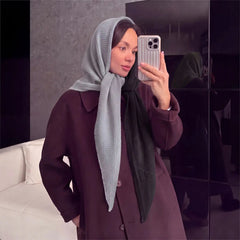 AIERTU  -  Women Two Tone Waffle Knit Triangle Scarf Wool blend Winter Soft Warm Color Block Shawl Scarves Fashion Neck Wrap for Daily Wear Aiertu