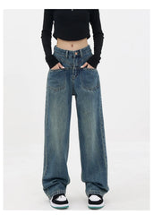 Aiertu Baddie Baggy Wide Leg Boyfriend Jeans Aiertu