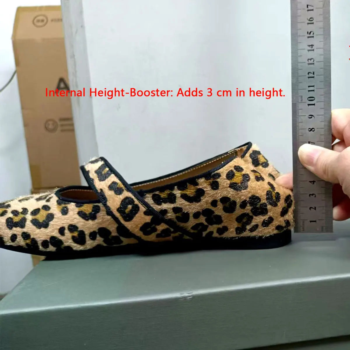 AIERTU  -  Leopard Mary Jane Flat Shoes Round Toe Ballet Flats for Women Dressy Fabric Business Flats Classic Strap Flats for Office Aiertu