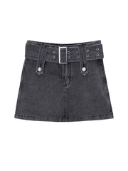 Aiertu Women Denim Shorts Skirt Vintage Streetwear A-line Jeans Skirts Casual All Match Female Slim Package Hip Mini Skirt Summer Aiertu