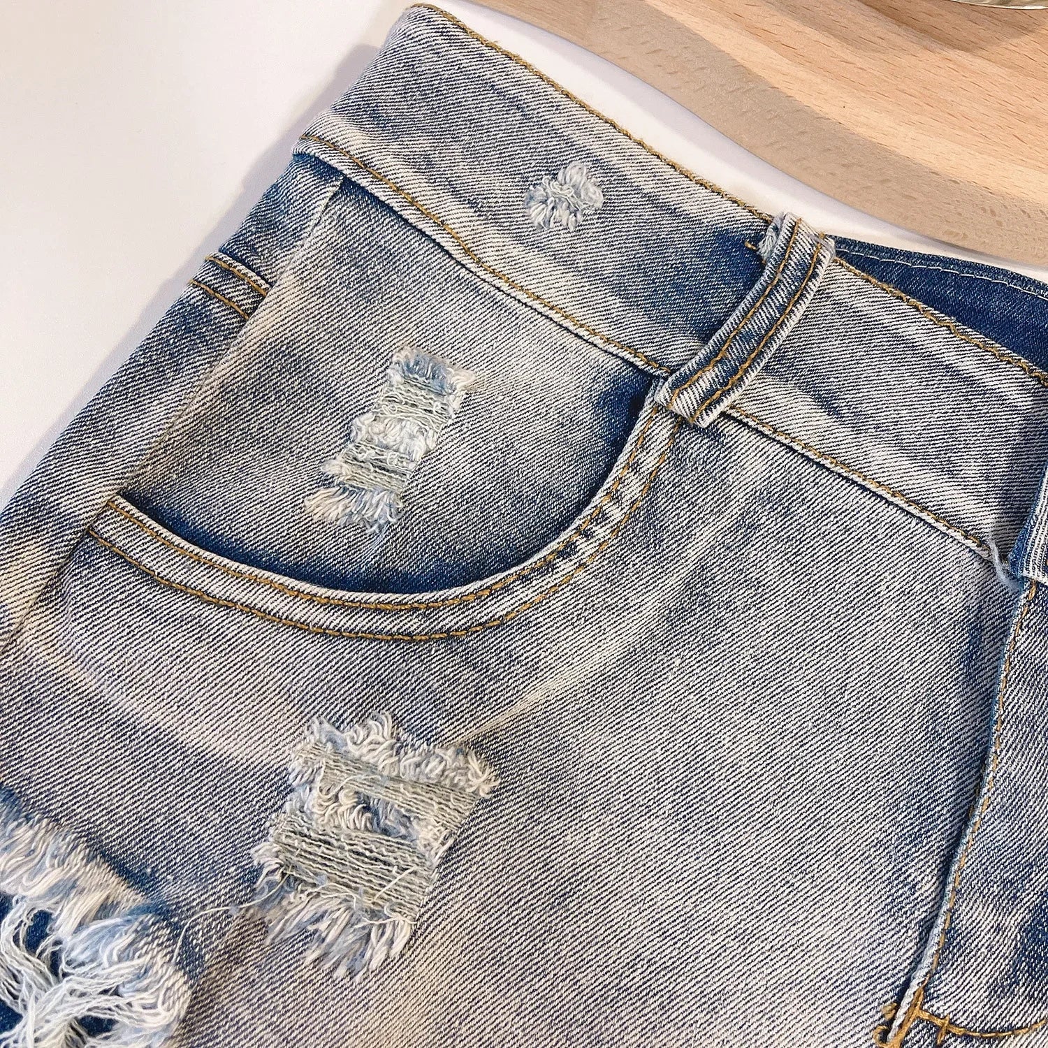 AIERTU  -  New Sexy European American Style High-Waisted Slim Fit Jeans Shorts For Women Fringe Denim Short Pants Funny Casual Aiertu
