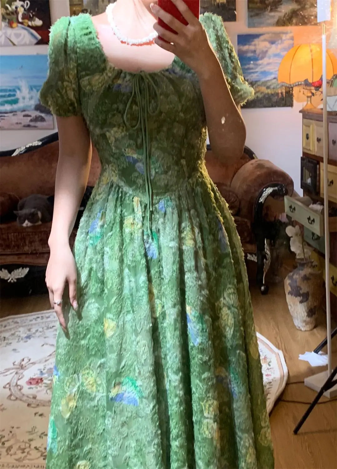Aiertu Vintage Elegant Floral Long Dress Women Beach Party Evening Vacation Dresses Female Casual Designer Fashion Summer Dresses 2024 Aiertu