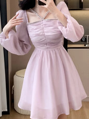 Aiertu Fashion New Women Vintage Elegant Chic Party Dress Long Sleeve Casual Birthday Club Prom Vestidos Female Summer Robe New Clothes Aiertu