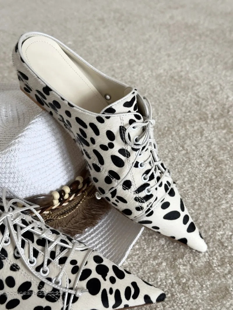 AIERTU  -  Fashion Women Shoes Retro Leopard Print Mueller Slippers for Woman Comfort Pointed Tip Casual Shoes Designer Shoes Zapatos Mujer Aiertu