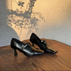 AIERTU  -  Retro Womens Shoes Exquisite Block Carving High Heels for Woman Elegant French Casual Shoes Fashion Designer Shoes Zapatos Mujer Aiertu