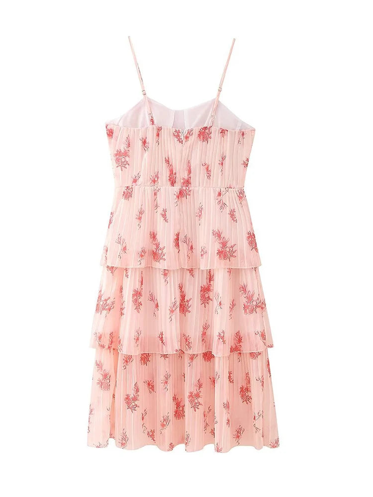Aiertu  Printed Floral Long Dress Sexy Sleeveless Backless Halter Dress Elegant A-line Midi Dress Holiday Party Split Dresses Aiertu