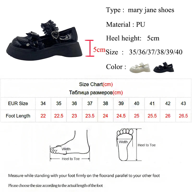 Aiertu  Chunky Platform Mary Jane Shoes for Women Patent Leather Lace Ankle Strap Pumps Woman Autumn White Lolita Shoes Y2K Aiertu