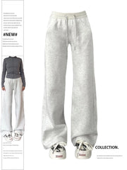 Aiertu Women Grey Pants Baggy Vintage Harajuku Y2k 90s Retro Oversize Sweatpants High Waist Wide Jogger Trousers 2000s Clothes 2024 New Aiertu