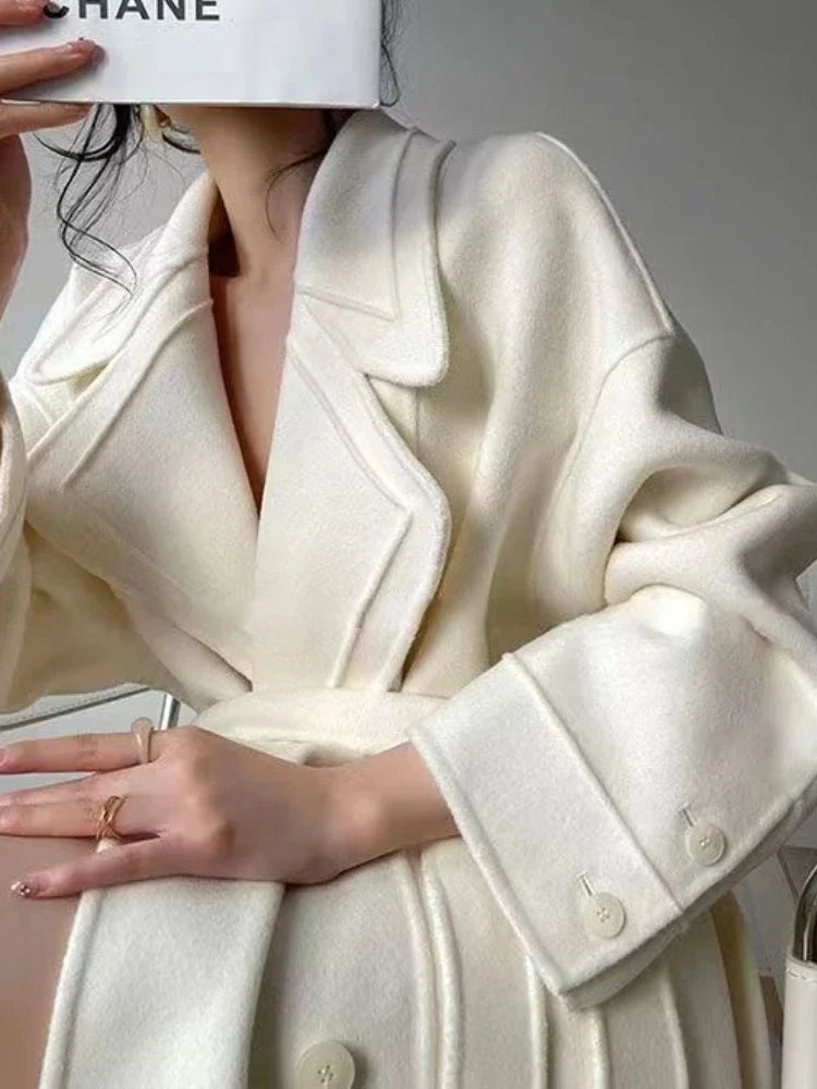 Aiertu Fashion New Women Elegant Casual Woolen Coat Vintage Loose Solid Chic Fall Winter Outerwear Overcoat Female Clothes Warm Cloak Aiertu