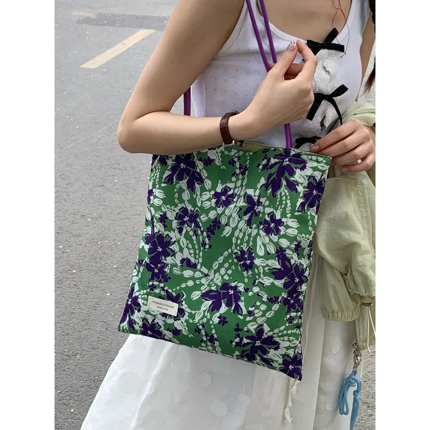 AIERTU  -  Flower Canvas Underarm Bag for Women New Fashionable New Chinese Style Large Capacity Cloth Bags Aiertu