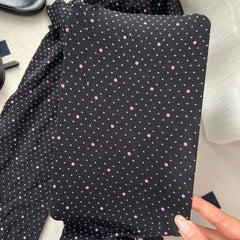 AIERTU  -  Sweet Cool Black Pink Polka Dot Ins Tights Autumn Color Block Velvet Trendy Women Base Stockings Daily Skirt Commute Stockings Aiertu