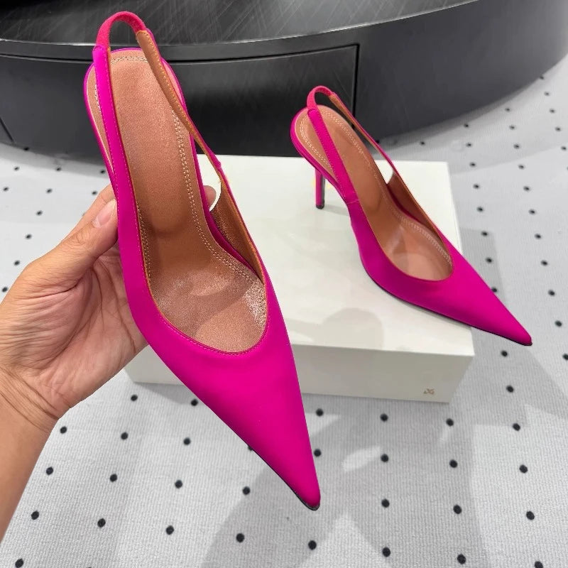 AIERTU  -  Fashion Summer New High Heels Women's Thin Heels Pointed Sexy Sandals Women's Empty Shoes Aiertu