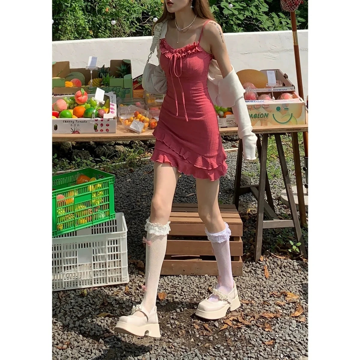 Aiertu Summer Woman Korean Fashion Dress Suit Pure Color Short Cardigan Slim Sleeveless Y2k Mini Dress Party Elegant Set Design Chic Aiertu