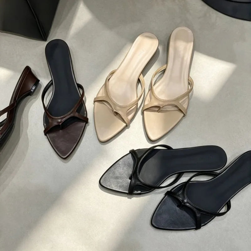 AIERTU  -  New Women Shoes Fashion Pointed Tip Low Heel Slippers for Woman Exquisite French Style Casual Shoes Designer Shoes Zapatos Mujer Aiertu