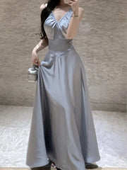 Aiertu Sleeveless Casual Women Summer Halter Midi Dress Satin A-Line Solid Chic Party Sexy Evening Club Birthday Clothes Female Vestido Aiertu
