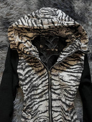 AIERTU  -  Street Hip Hop Women Clothing Slim Long Sleeves Winter Hoodie Y2k Coats Zipper Zebra Stripe Gothic Femme Sweatshirt Vintage Tops Aiertu