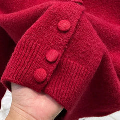 AIERTU  -  Women's High Neck Knit Cardigan Autumn Solid Color Single Breasted Sweater Outerwear Woman Soft Cashmere Knitwear Aiertu