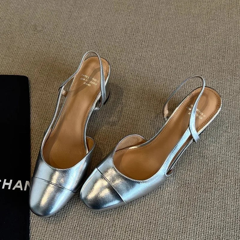 AIERTU  -  Fashion Womens Shoes Luxury Genuine Leather High Heeled Sandals for Woman French Style Casual Shoes Designer Shoes Zapatos Mujer Aiertu