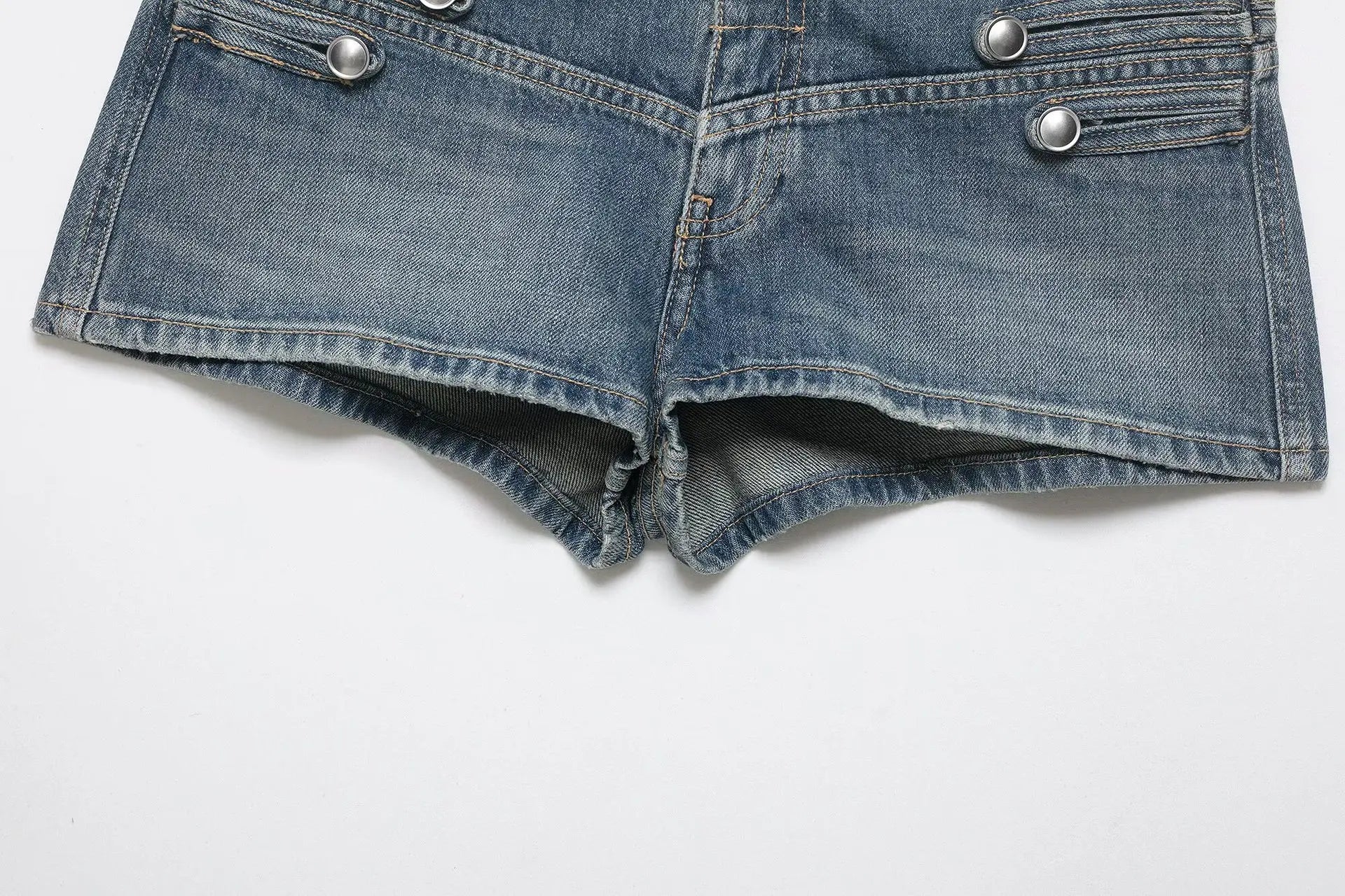 AIERTU  -  Low Waist Mini Denim Shorts Women's American Style Retro Wash Casual A-Line Hot Pants Summer Street Trend Sexy Girl Aiertu