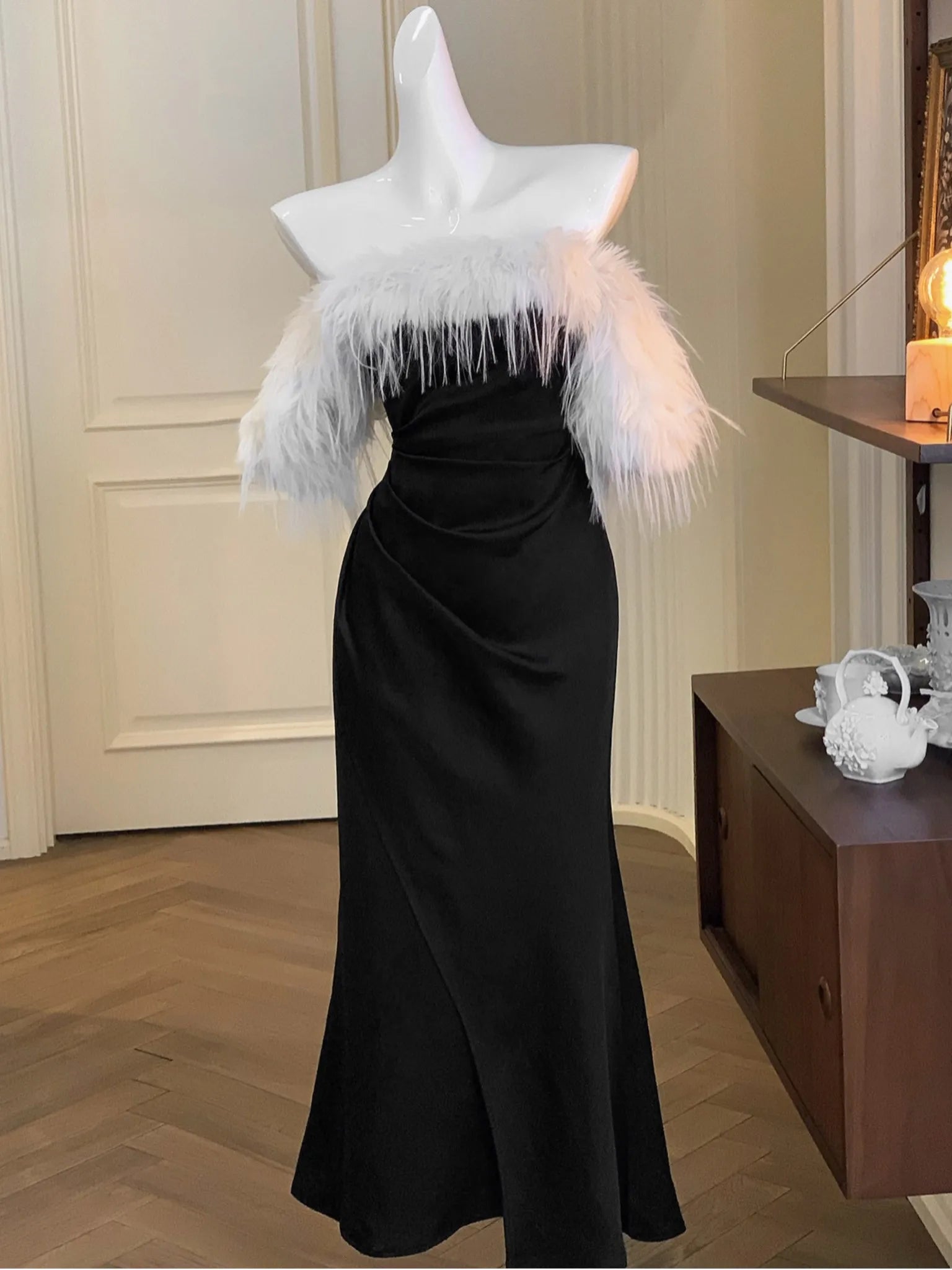 France Vintage Luxury Wedding Formal Occasion Dresses Women Autumn New Sexy Bodycon Bandage Party Robe Female Winter Clothes Aiertu