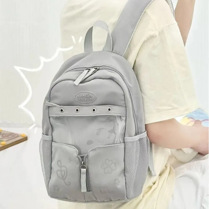 AIERTU  -  Star Polka Dots Backpack Y2k Versatile Girl High Capacity Multi Size Commuting Student Lightweight Double Shoulder Canvas Bag Aiertu