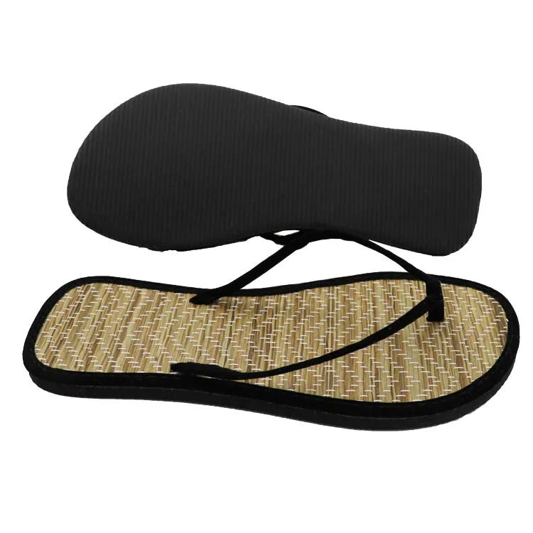 AIERTU  -  New Summer Japanese Style Rattan Straw Flip Flops For Men Women Flat Straw Mat Slippers Casual Indoor Outdoor Wear Sandals Aiertu