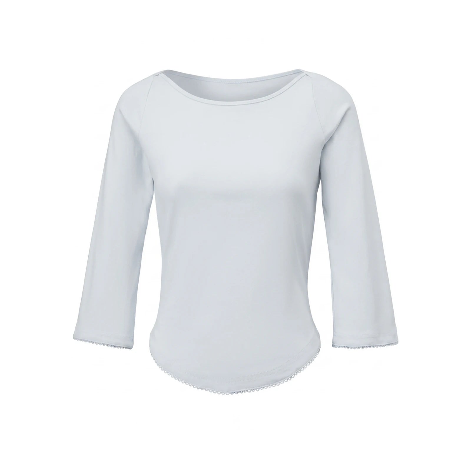 AIERTU  -  Women Summer Elegant T-Shirts Boat Neck 3/4 Sleeves Scalloped Curved Hem T-Shirts Y2K Cute Going Out T-Shirts Tops Aiertu