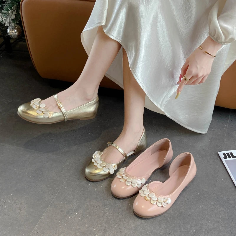 AIERTU  -  Spring New Fashion Single Shoes Shallow Mouth Versatile Block Heel Flower One Buckle Mary Jane Shoes Aiertu