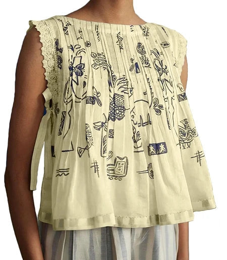 AIERTU  -  Y2k Vintage Tie Front Tops Women Sleeveless Going Out Vest Cami Embroidery Slim Fit 90s Retro Cropped Graduation Tank Tees Aiertu