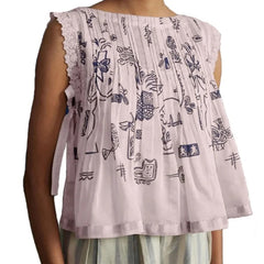 AIERTU  -  Y2k Vintage Tie Front Tops Women Sleeveless Going Out Vest Cami Embroidery Slim Fit 90s Retro Cropped Graduation Tank Tees Aiertu