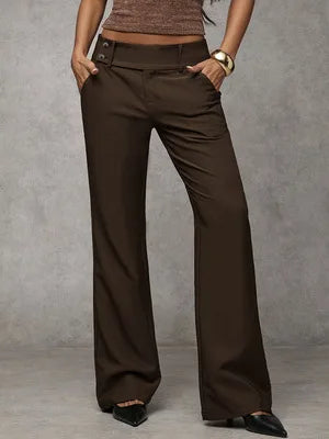 AIERTU  -  High Waist Wide Leg Pants Women's Casual Long Trousers Draping Slimming Elegant Commuter Style Fashionable Women's Trousers Aiertu