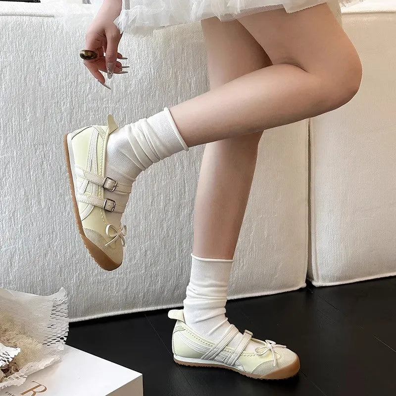 Aiertu Back  to school Women Flats Bow Ballet Dance Mary Jane Shoes Autumn Sandals Fashion New Brand Dress Designer Casual Shallow Shoes Zapatos Mujer Aiertu