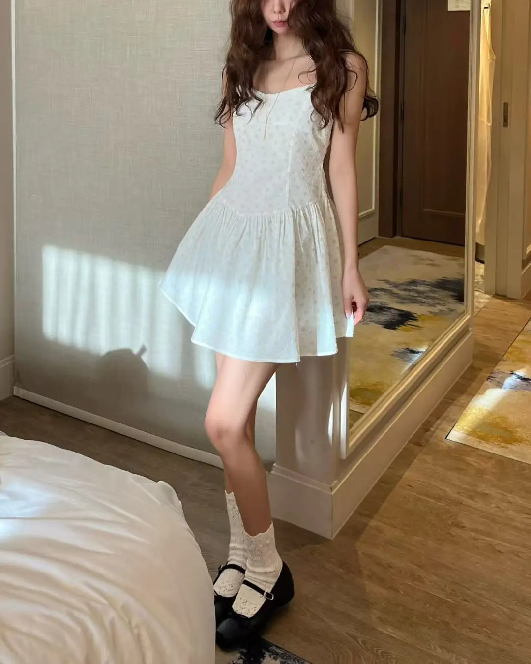 AIERTU  -  Summer Fashionable Korean Style Floral Print Slimming Dress Versatile Streetwear Casual Princess Skirt Sleeveless Dress Aiertu