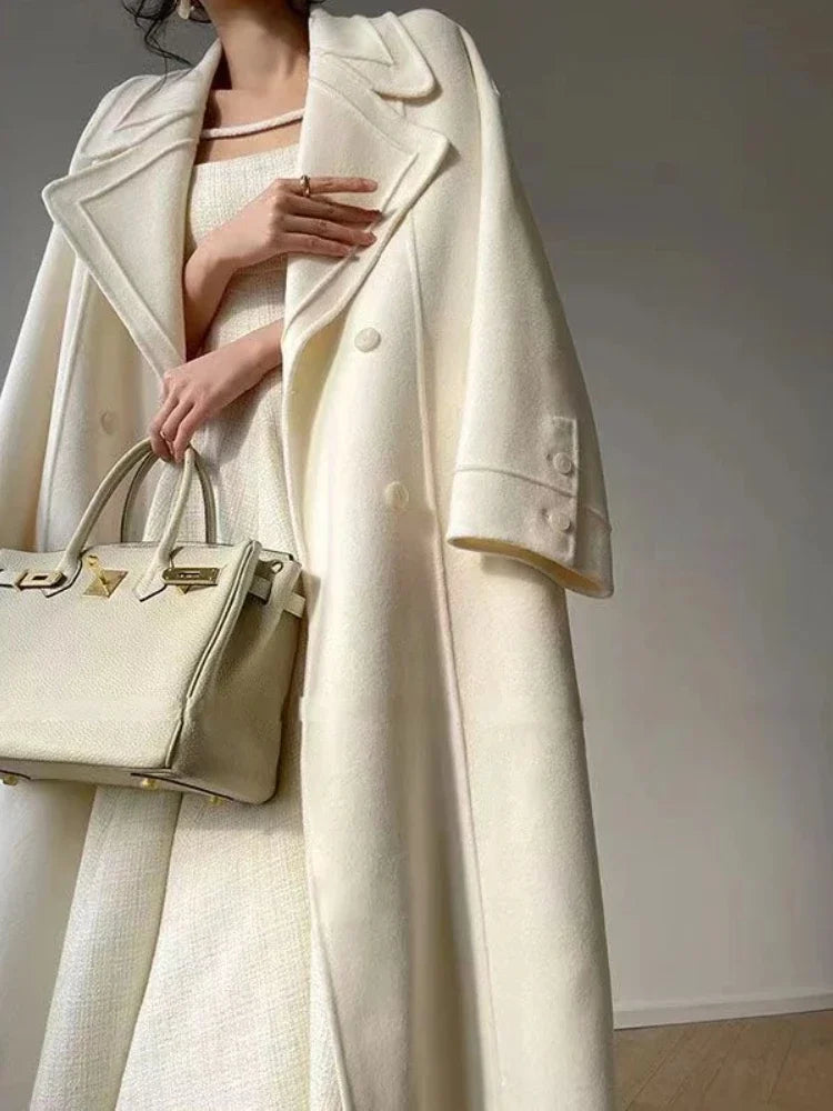 Aiertu Fashion New Women Elegant Casual Woolen Coat Vintage Loose Solid Chic Fall Winter Outerwear Overcoat Female Clothes Warm Cloak Aiertu