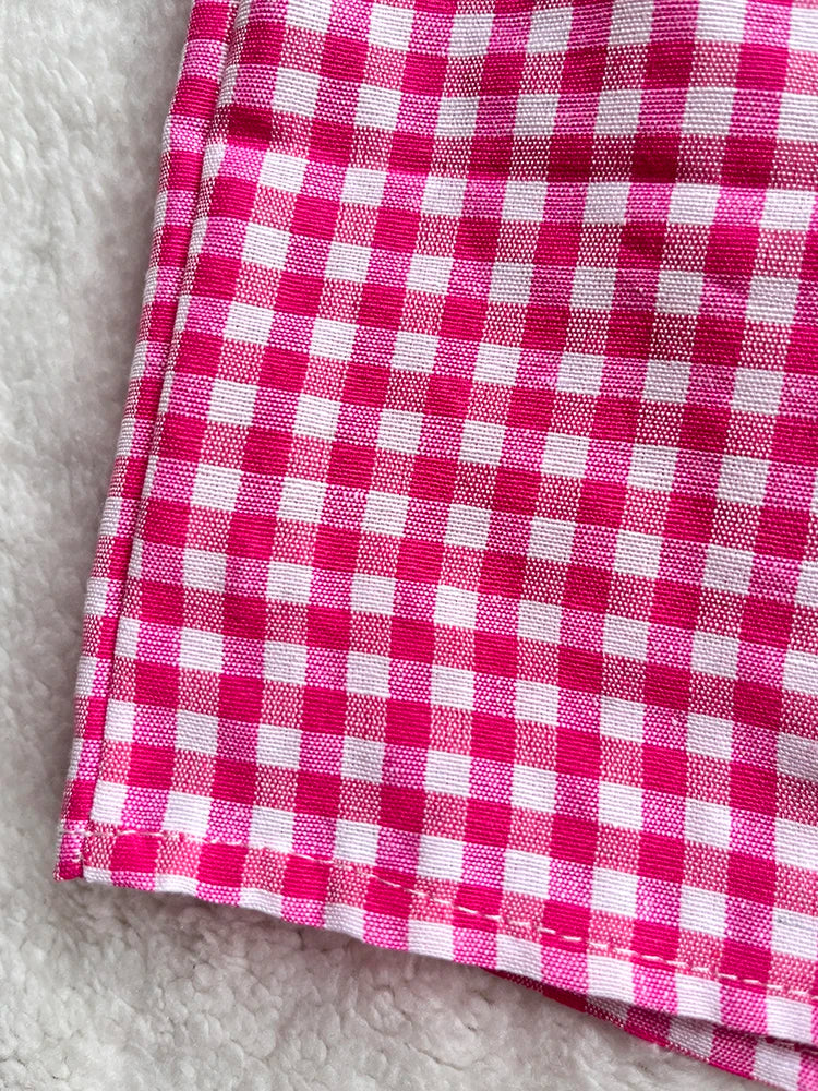 Aiertu Gingham Boxer Shorts for Women Teen-girls Elastic Waistband Pull-on Red Blue Plaid Shorts Outfit Casual Lounge Summer Shorts Aiertu