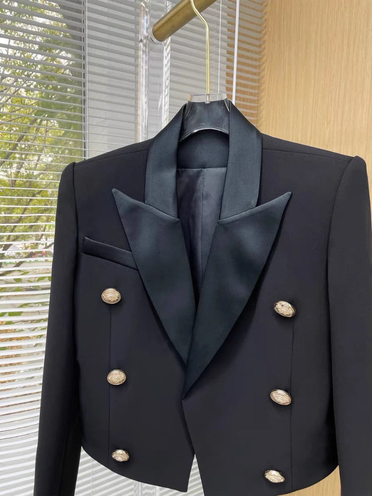 Aiertu Fashion Simple Casual Long Sleeve Female Jackets Suit Collar Blazers Short Tops 2023 Autumn Korean Chic Elegant Women Coats Aiertu