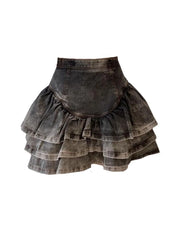 Aiertu Streetwear Vintage Short Denim Skirt Women Harajuku Y2k E-girl High Waist Mini Skirt Gothic Punk Loose Cake Skirts New Design Aiertu