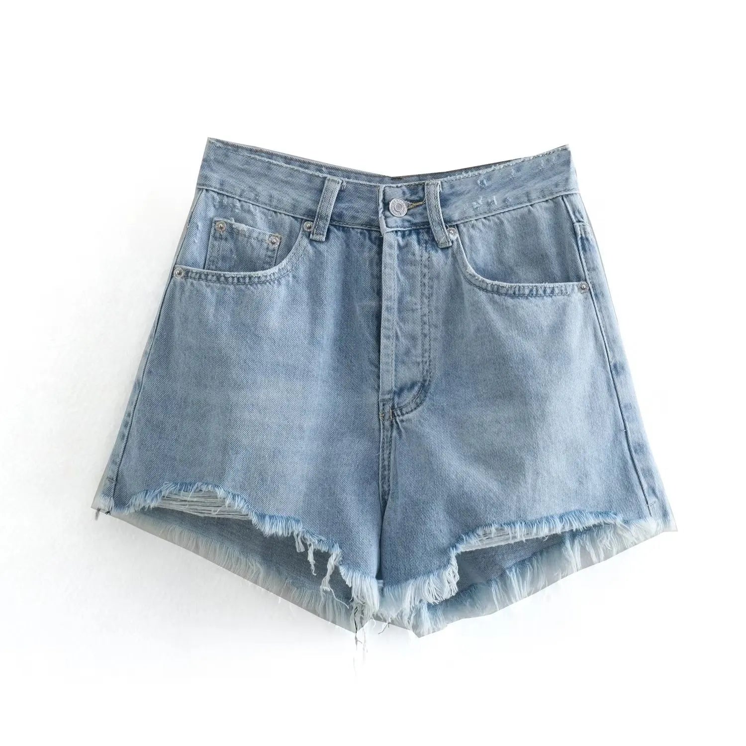 Aiertu Summer Pure Cotton Girls High Street Shorts Women Frayed Distressed Denim Mom Fashion Casual Bermuda Aiertu