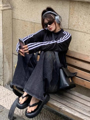 Aiertu Grunge Y2k Black Jeans Women Baggy Vintage Oversized High Waist Denim Trousers Wide Leg  Korean Streetwear Female Retro Aiertu