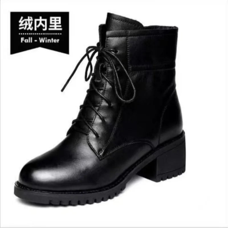 2024 High Quality Ladies Shoes Side Zipper Women's Boots Fashion Cross-tied Modern Boots Women Hot Sale Plus Size Ankle Boots Aiertu