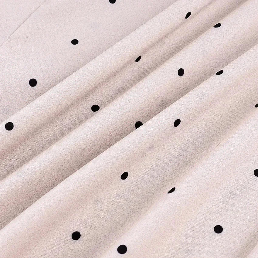 AIERTU  -  White Polka Dot Wide Straight Pants Loose Fit Spring Summer Chic Commuter Office Casual For Women Elegant Day To Night Aiertu