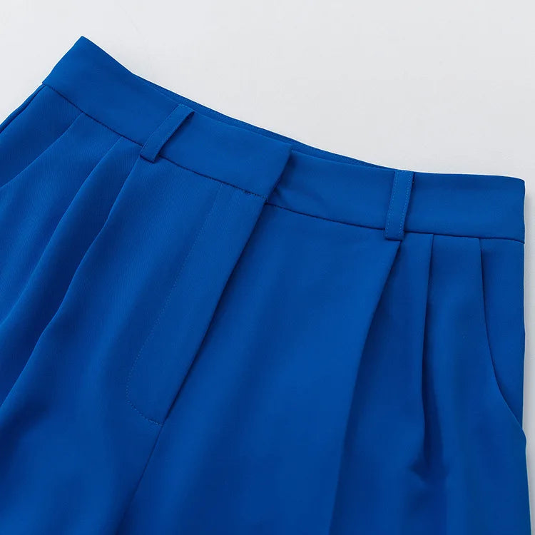 Aiertu Blue Office Women'S Pants Fashion Loose Full Length Ladies Trousers Casual High Waist Wide Pants For Women Aiertu