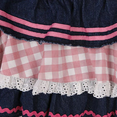 Aiertu Preppy Style Lolita Kawaii Skirts Japanese Sweet Mini Women Harajuku Cute Ball Gown Denim Skater Y2K High Waist Lace Cake Skirts Aiertu