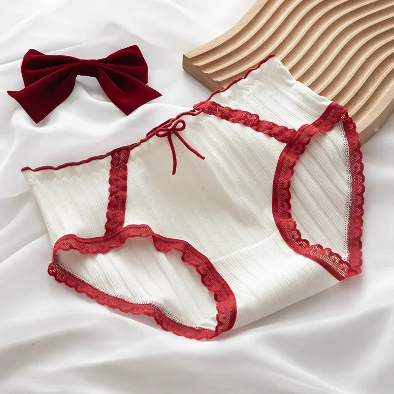 5Pcs/set Cotton Panties for Women Girl Briefs Underwear Plus Size Cute Soft Short Pantys Sexy Lingerie Female Ladies Underpants Aiertu
